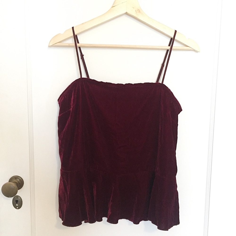Free People Velvet Peplum Tank